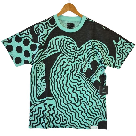 Diamond Supply Co x Keith Haring Mickey Mouse Craziest Adventure Tee Mint black - Picture 1 of 10